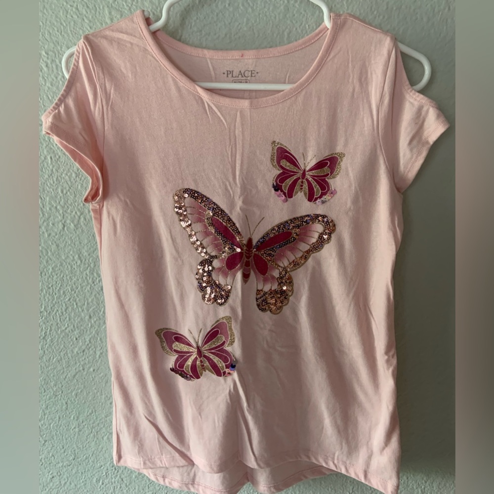3pc-Children’s Place Girls Butterfly shirt & pant set +1 tank
